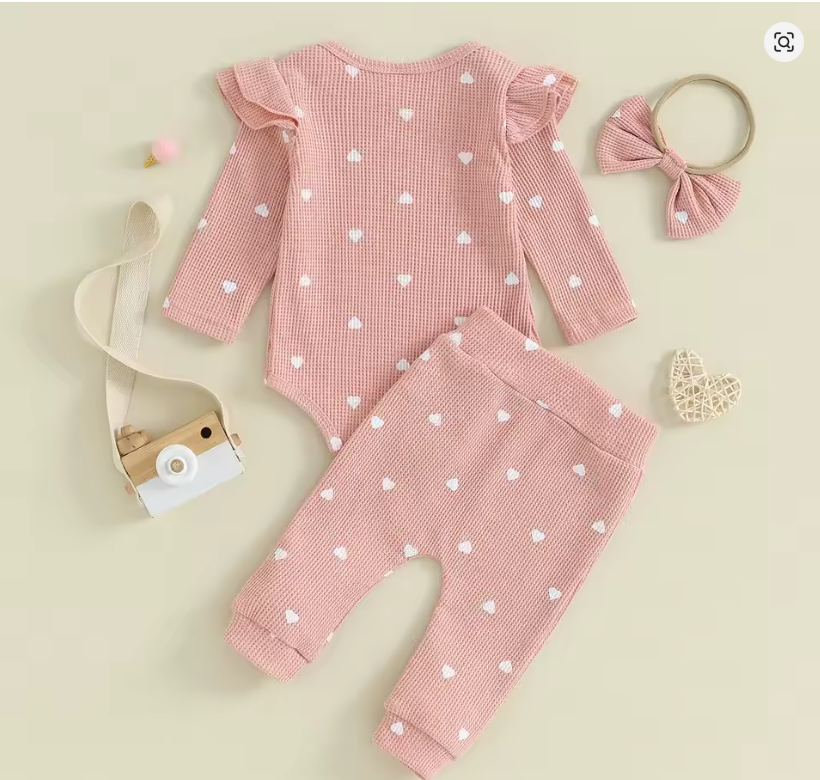 Pink Polka Dot Baby Outfit Set