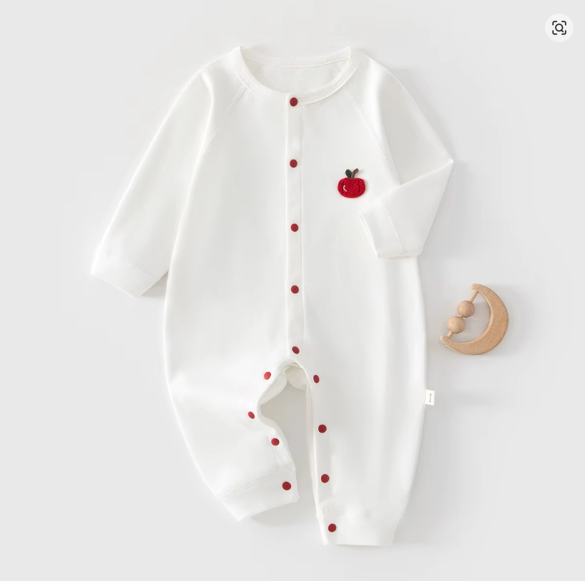Apple Embroidered Baby Onesie