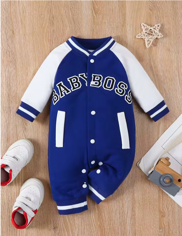 Baby Boss Varsity Romper