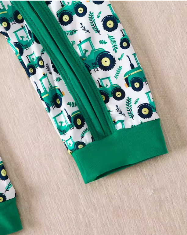 Tractor Print Baby Romper