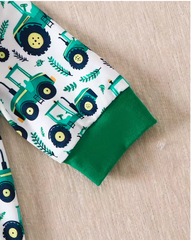 Tractor Print Baby Romper