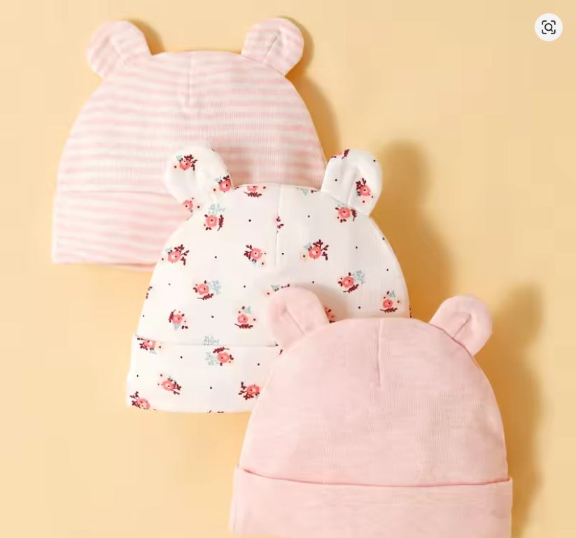 Baby Bear Ear Hats Set