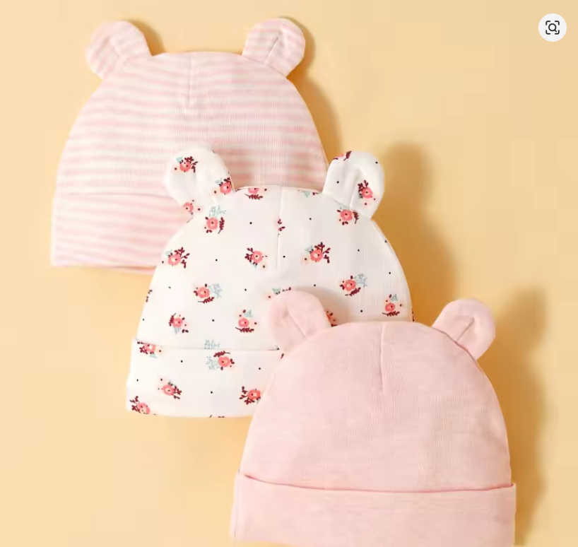 Baby Bear Ear Hats Set