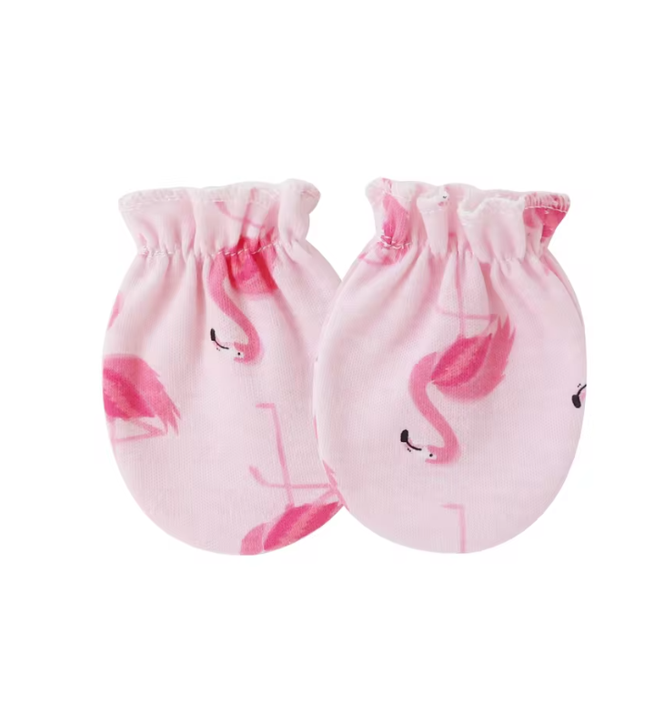 Pink Flamingo Baby Mittens