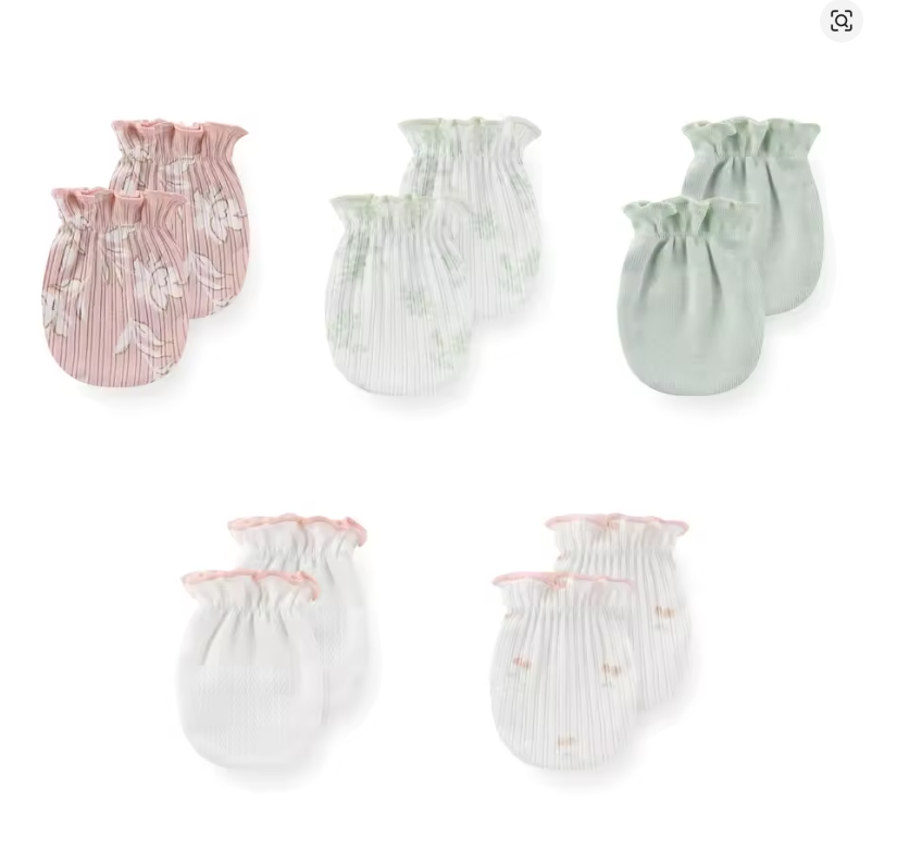 Baby Soft Cotton Mittens (5-Pack)