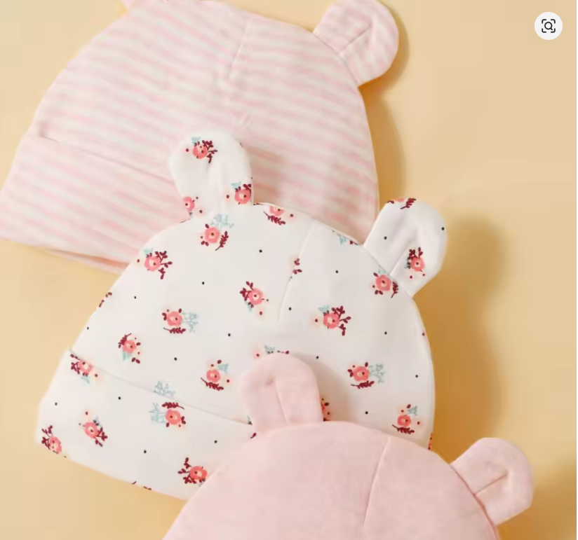 Baby Bear Ear Hats Set
