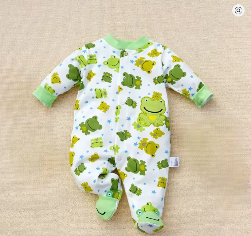 Frog Print Baby Sleepsuit