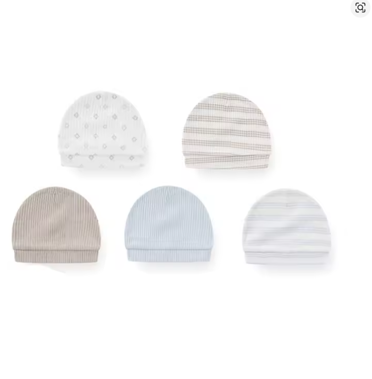 Baby Cotton Beanie Set
