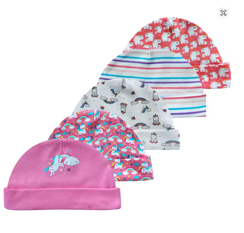 Baby Cotton Beanie Set