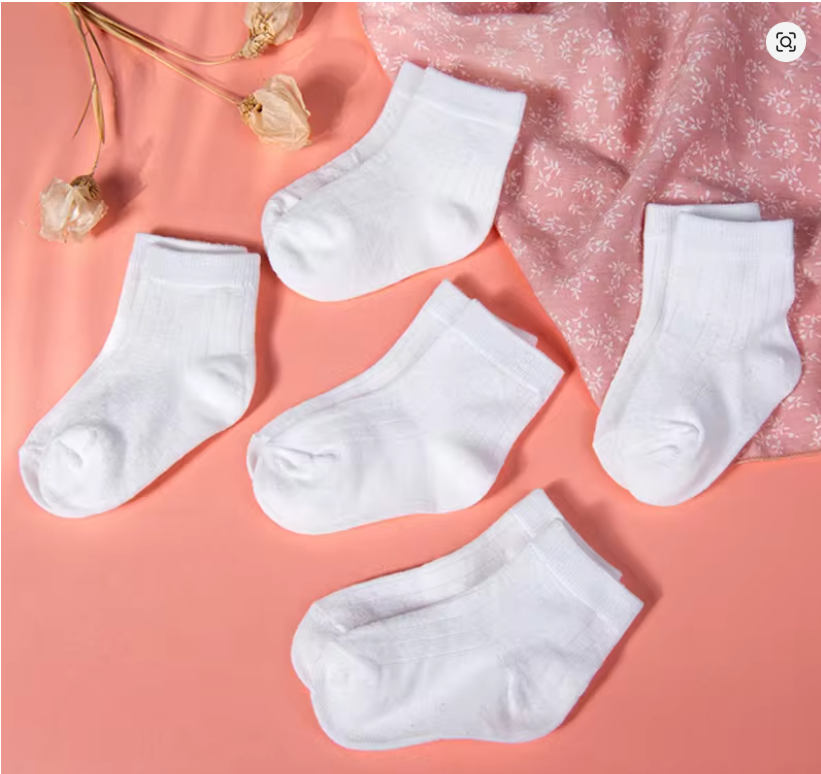 Soft White Cotton Socks