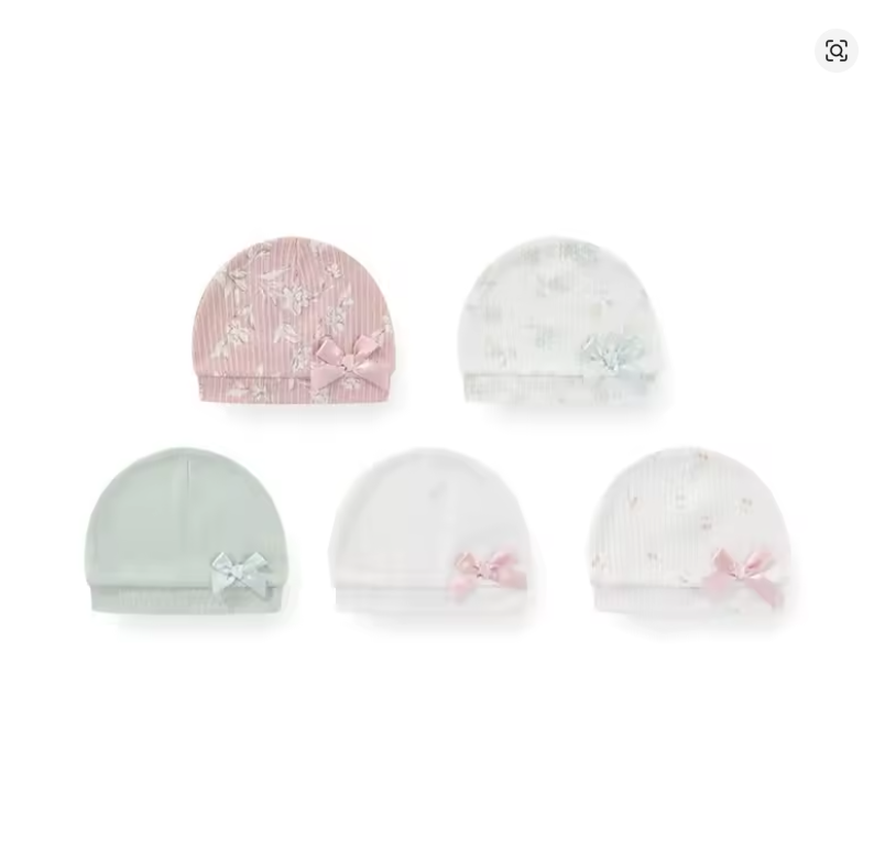 Baby Girl Soft Cotton Beanie Set