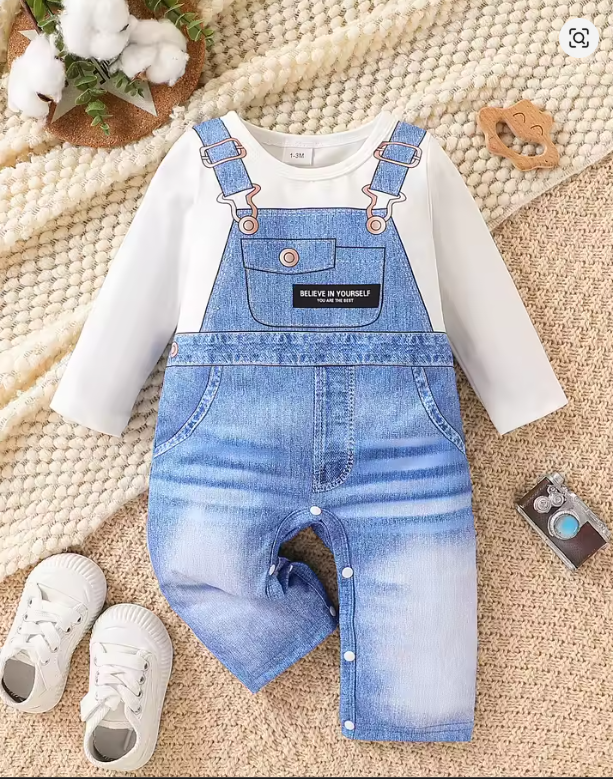 Baby Denim Overall Romper