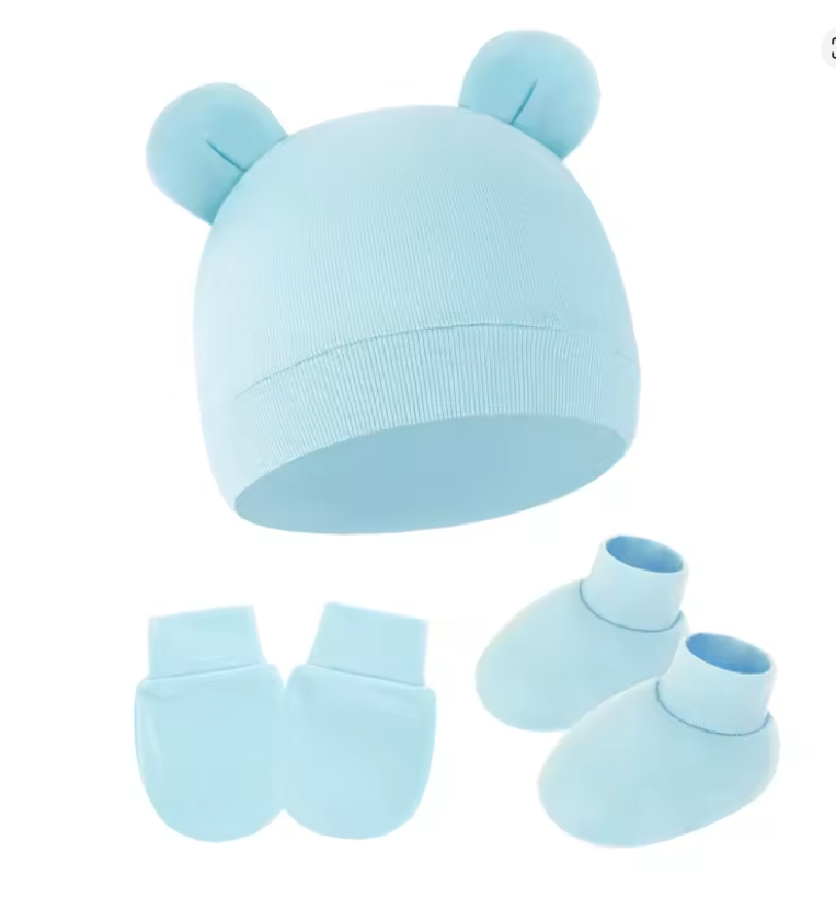 Baby Hat, Mittens & Booties Set