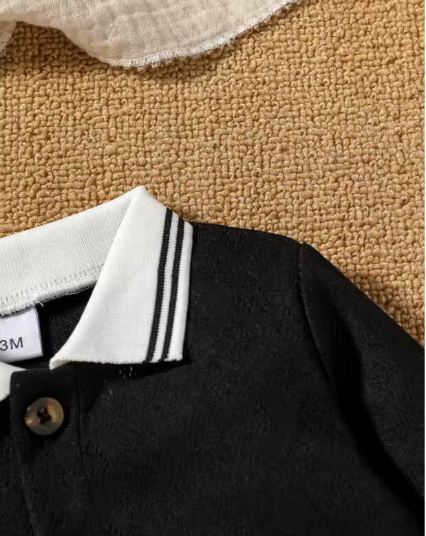 Baby Polo Collar Bodysuit Set