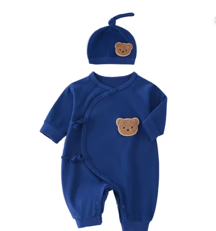 Blue Bear Baby Onesie Set
