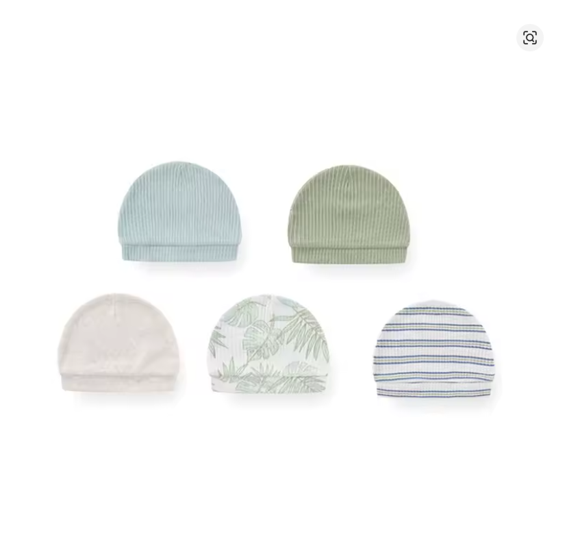 Baby Cotton Beanie Set