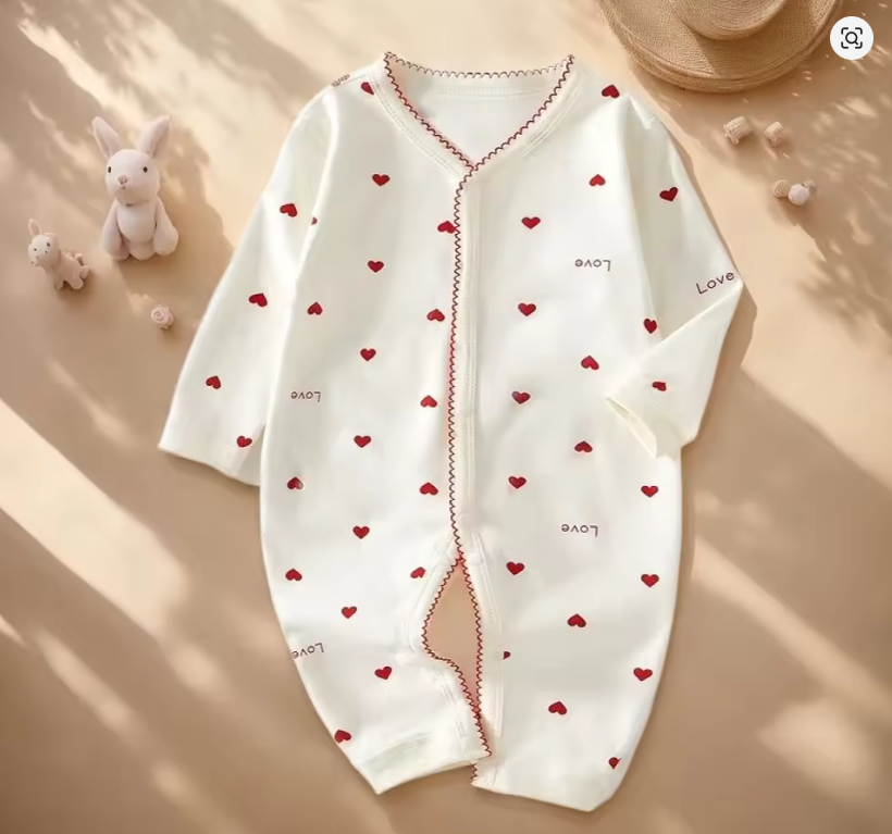 Heart Print Baby Sleepsuit