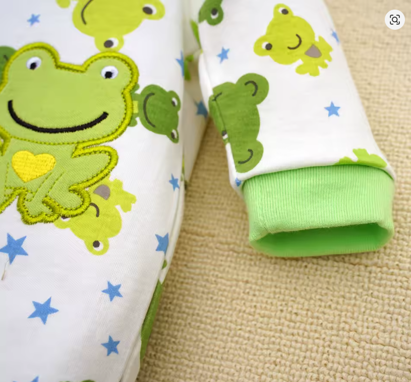 Frog Print Baby Sleepsuit