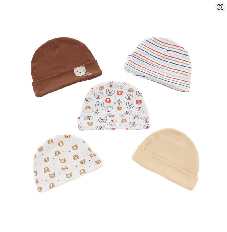 Baby Cotton Beanie Hat Set