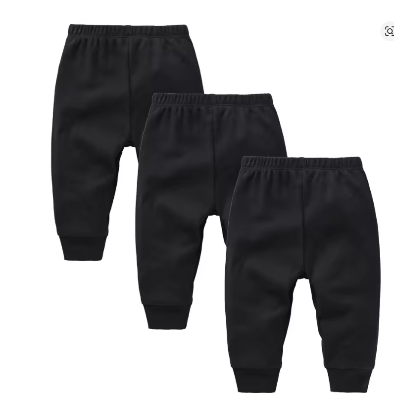 3-Pack Toddler Black Jogger Pants