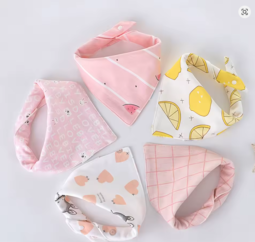 Baby Cotton Bandana Bibs (5-Pack)