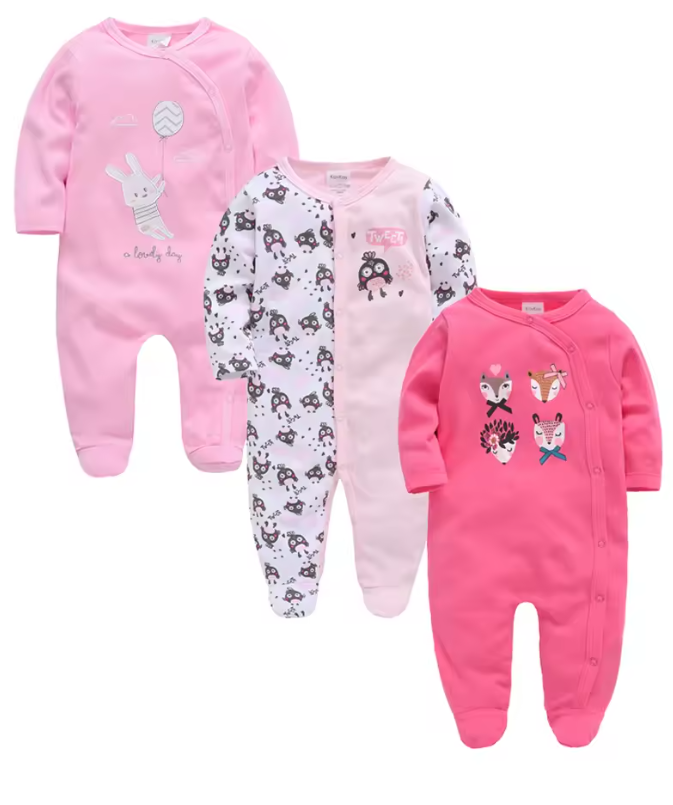 Baby Girl Cotton Sleepsuit Set