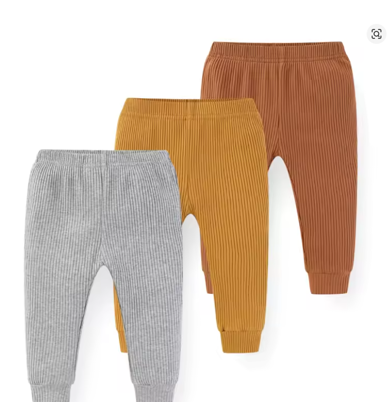 Baby Ribbed Pants 3-Pack