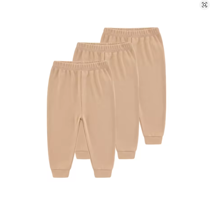3-Pack Beige Baby Jogger Pants