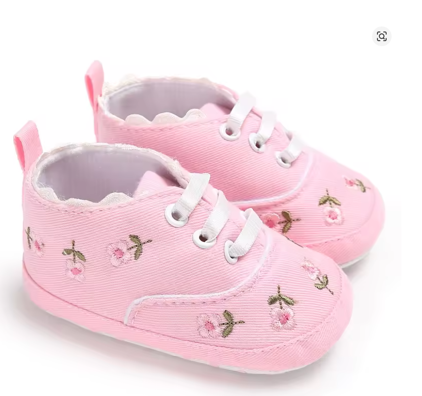 Pink Floral Baby Shoes