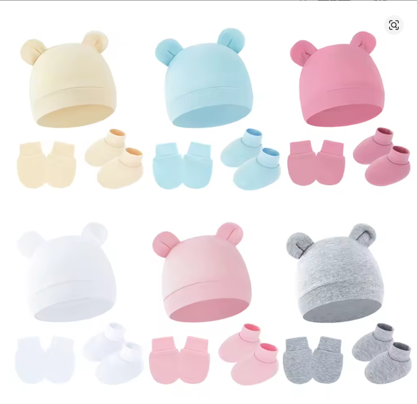 Baby Hat, Mittens & Booties Set