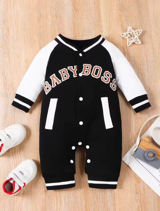 BABY BOSS Varsity Romper