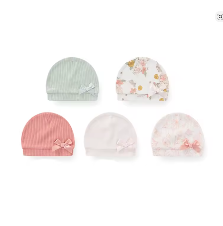 Baby Girl Bow Beanie Hats Set