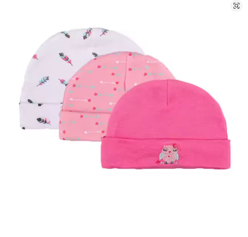 Baby Cotton Beanie Set