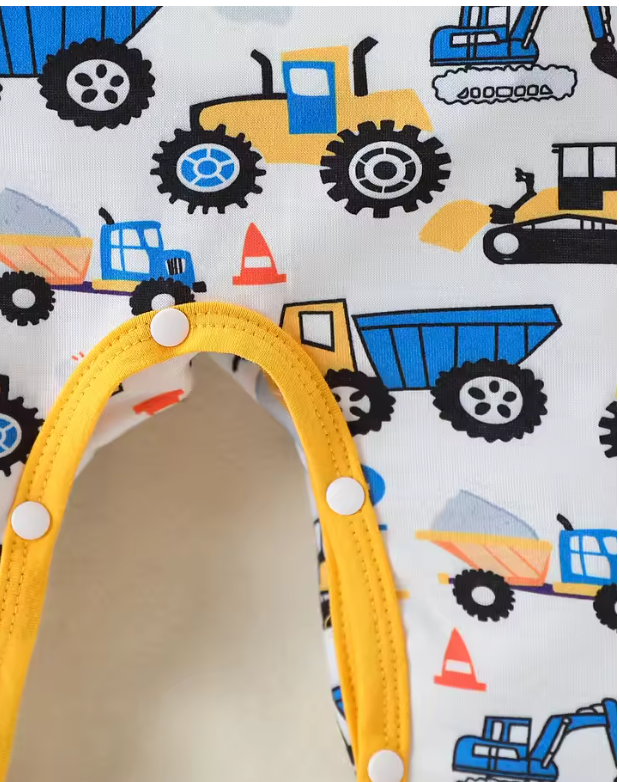 Construction Print Baby Romper