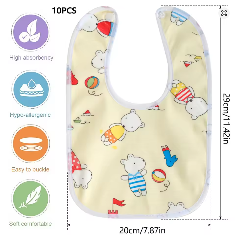 Cute Baby Bibs Set (10-Pack)