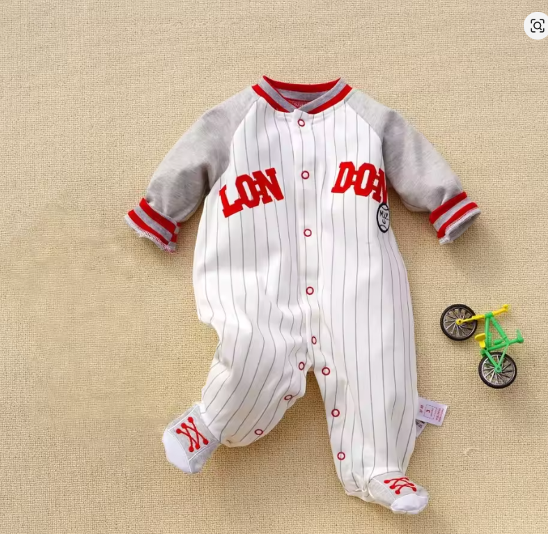 London Stripe Baby Romper