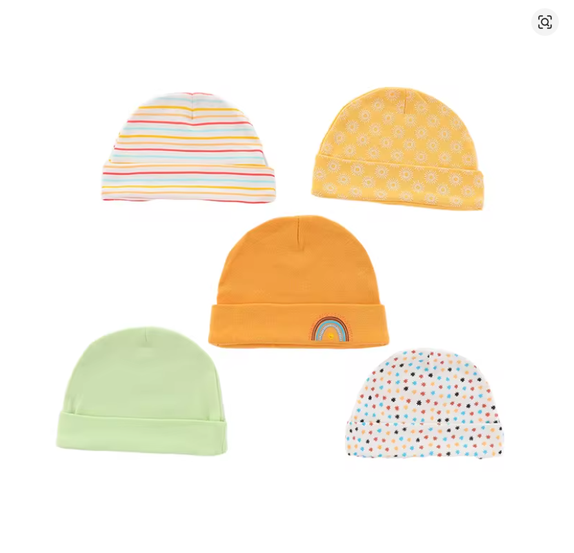 Baby Cotton Beanie Set