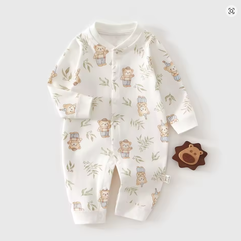 Bear Print Baby Pajamas