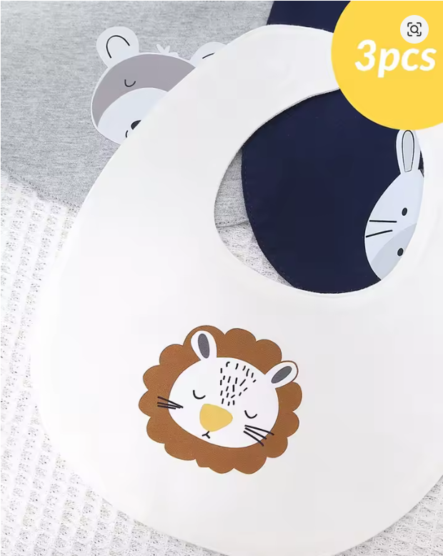 Animal Print Baby Bibs Set