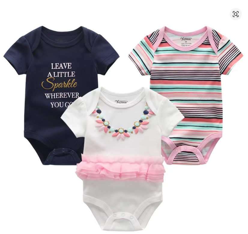 Baby Girls' 3-Pack Bodysuits