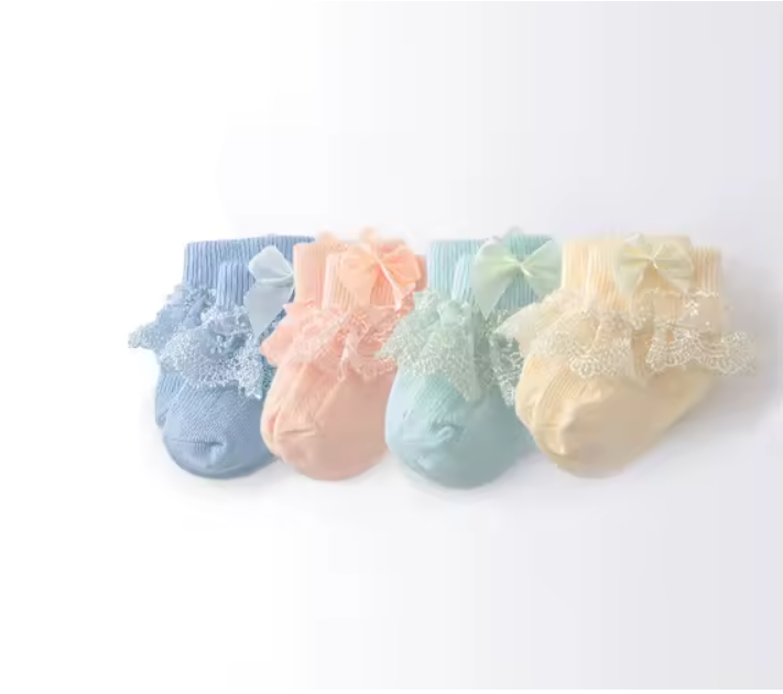 Lace Bow Baby Socks