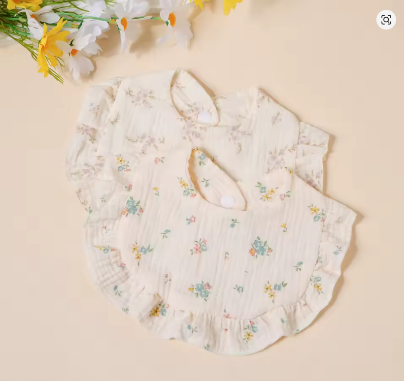 Floral Cotton Baby Bibs Set