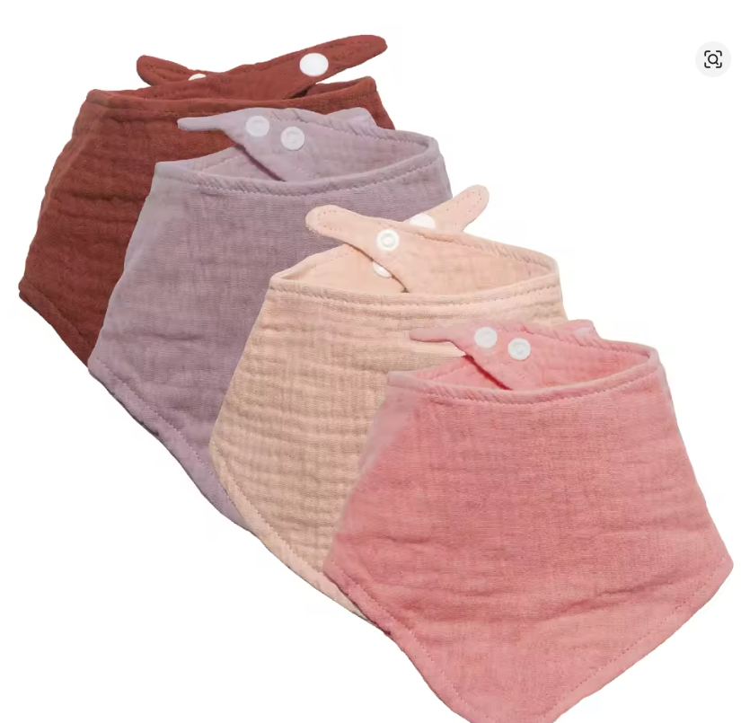 Muslin Baby Bandana Bibs (4-Pack)