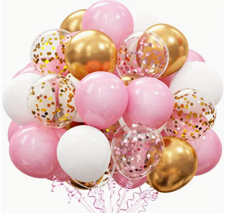 Pink & Gold Balloon Bouquet Set