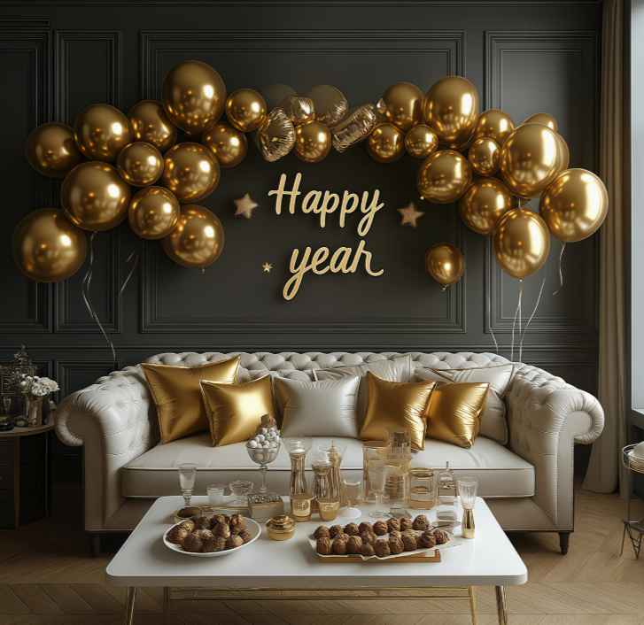 Gold Metallic Balloon Bouquet