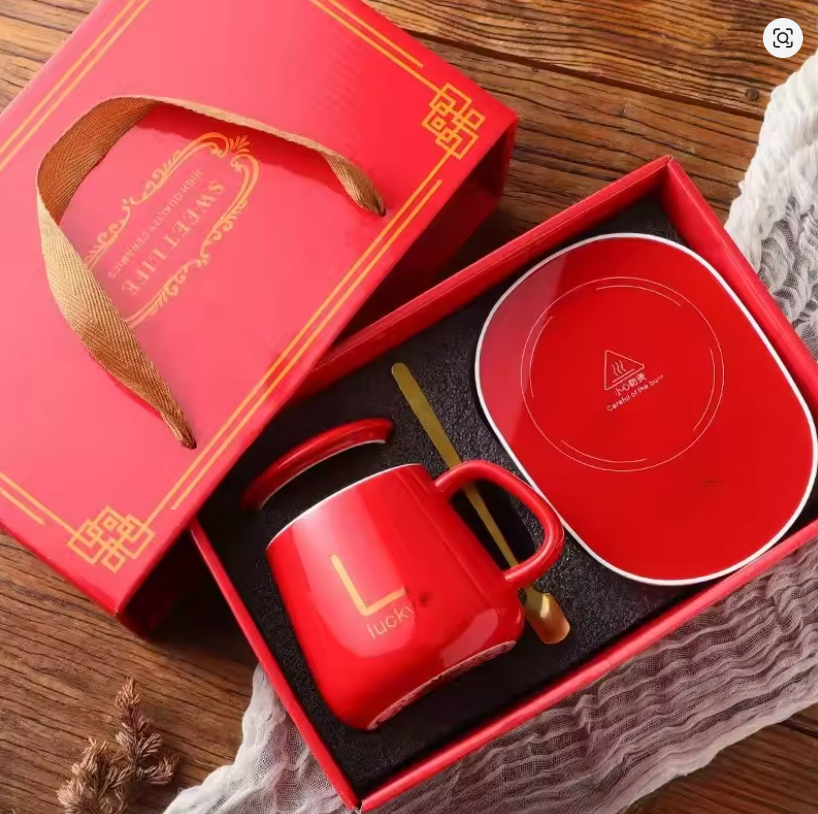 Ceramic Coffee Cup and Saucer Set Deluxe Gift