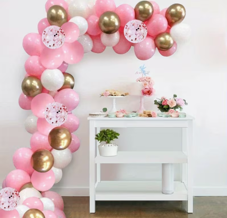 Pink & Gold Balloon Bouquet Set