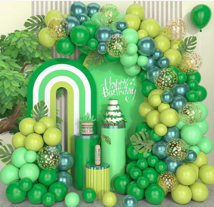 Green Party Balloon Set
