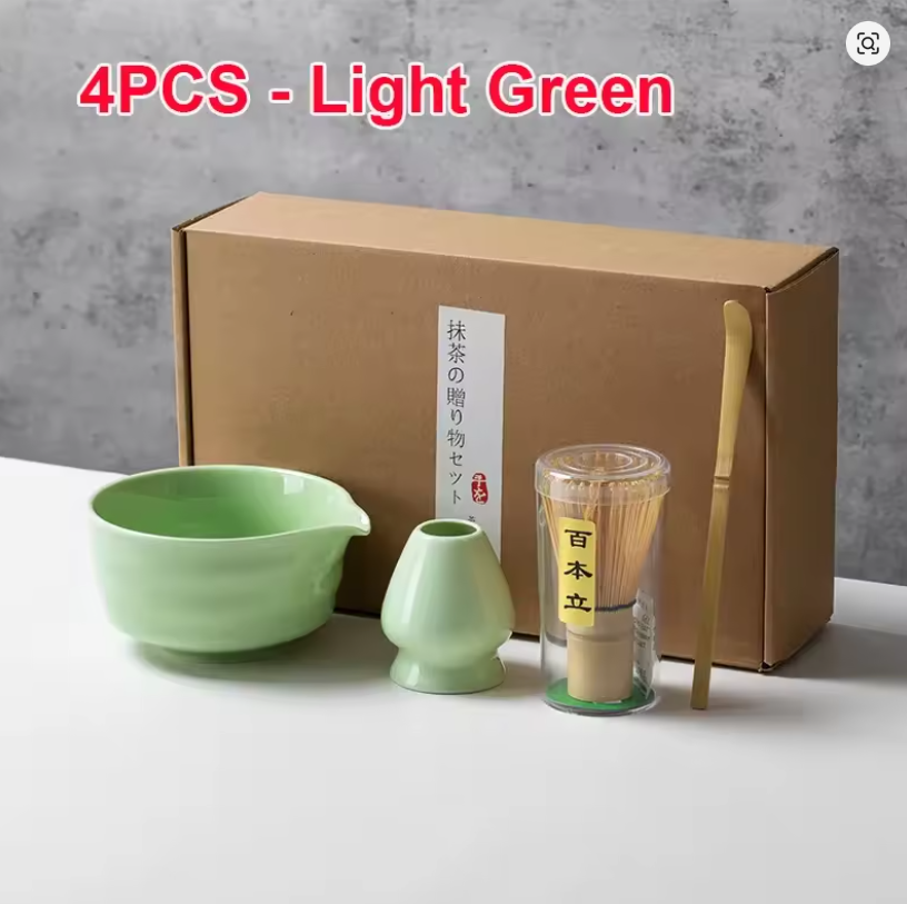 Japanese Matcha Tea Set - 4PCS Light Green