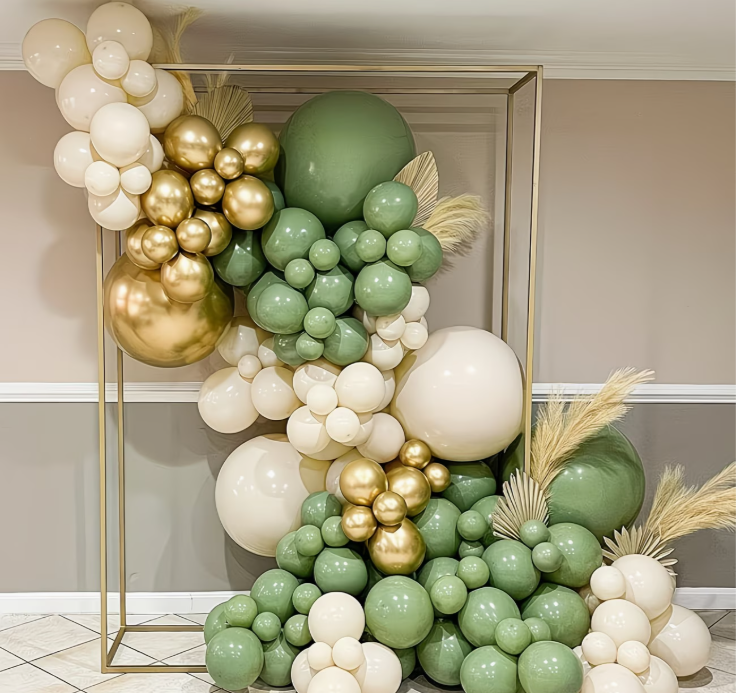 Gold and Sage Balloon Set